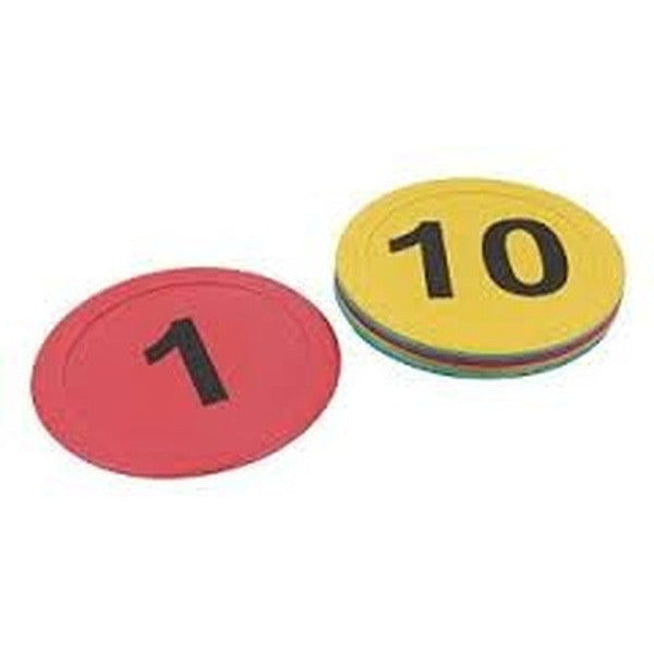 Flat Marker Cones Numbered (Pack of 12)