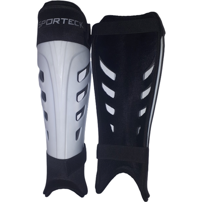 Sporteck - White Slip In Style Shinguard with Velcro